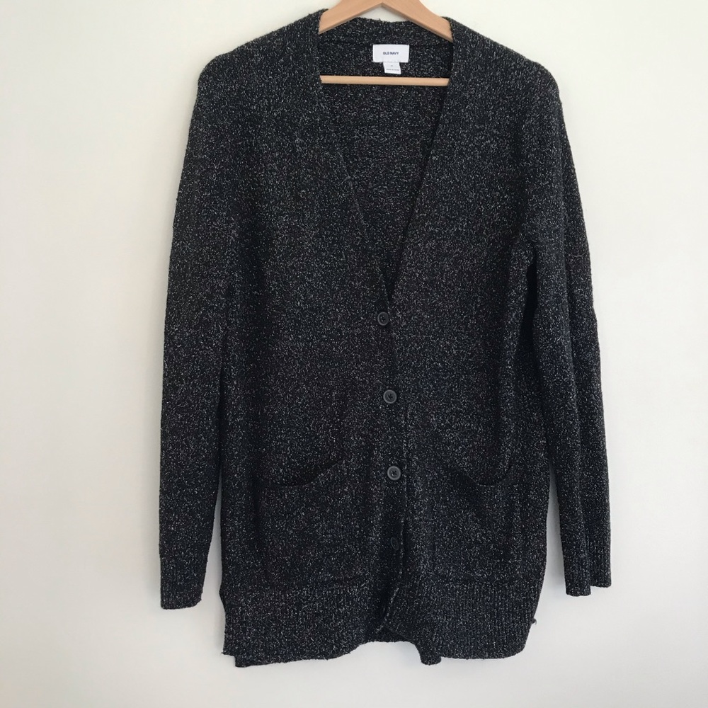 Old Navy Speckled Button Front Long Cardigan